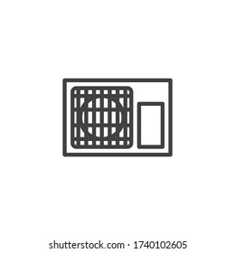 Symbol für die Linie der Klimaanlage. Linearzeichen für mobiles Konzept und Webdesign. AC-Fächer-Vektorsymbol Symbol, Logo-Abbildung. Vektorgrafik