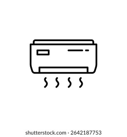 Air Conditioner Unit Symbolizing Coolness With Flowing Lines