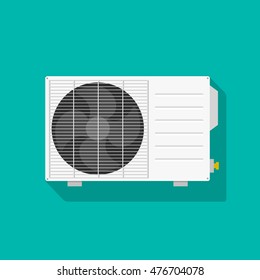 Air Conditioner Unit Vector Illustration Isolated, Flat White Air Conditioning Unit Icon