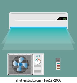 Air conditioner units with remote control vector
