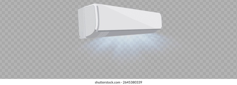 Air conditioner vector background ad. system air conditioner. Cool and cold climate control system. Realistic conditioning with remote controller.