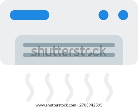 Air conditioner vector design in modern style, hotel room cooling system and guest comfort concept, hospitality amenities illustration. Flat Icon