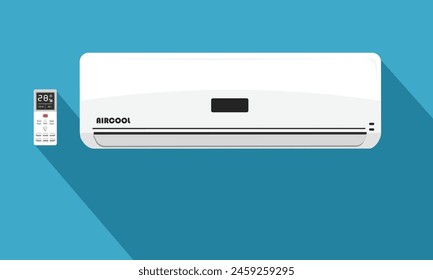 Air conditioner vector. Home appliance. Electrical equipment. Flat vector in cartoon style isolated on white background.