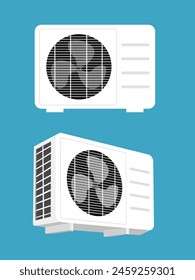 Air conditioner vector. Home appliance. Electrical equipment. Flat vector in cartoon style isolated on white background.