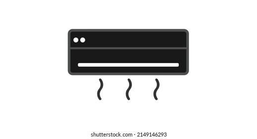 Air conditioner vector icon. AC icon vector illustration in flat modern design.
