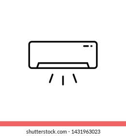 Air conditioner vector icon, cold symbol. Simple, flat design for web or mobile app