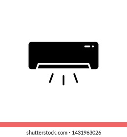 Air conditioner vector icon, cold symbol. Simple, flat design for web or mobile app