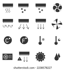 air conditioner vector icon cooling system icon set
