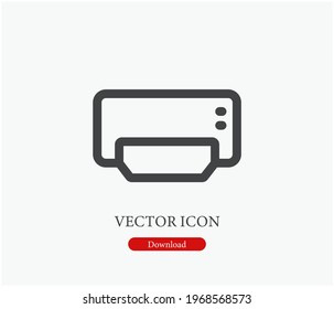 Air conditioner vector icon.  Editable stroke. Symbol in Line Art Style for Design, Presentation, Website or Apps Elements. Pixel vector graphics - Vector