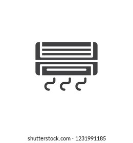Air conditioner vector icon. filled flat sign for mobile concept and web design. AC cooling air simple solid icon. AC unit symbol, logo illustration. Pixel perfect vector graphics