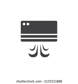 Air conditioner vector icon. filled flat sign for mobile concept and web design. Air cooling system glyph icon. AC symbol, logo illustration. Vector graphics