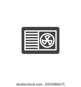 Icono del Vector del acondicionador de aire. signo plano lleno para concepto móvil y Diseño web. Icono de glifo del sistema HVAC. Símbolo, ilustración del logotipo. Vector gráfico