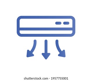 Air conditioner vector icon in flat design illustration.