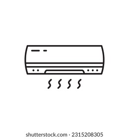 Icono vectorial del acondicionador de aire. Diseño de señal plana con aire acondicionado. Pictograma del símbolo del refrigerador del aire acondicionado. icono de interfaz de usuario de UX
