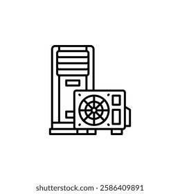 air conditioner vector icon. home appliance icon line style. perfect use for logo, presentation, website, and more. modern icon design outline style