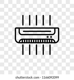 Air conditioner vector icon isolated on transparent background, Air conditioner logo concept