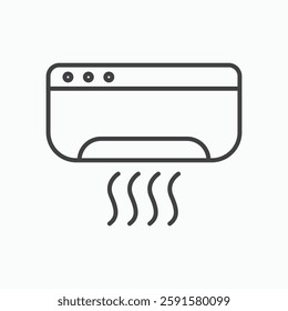 Air Conditioner vector icon isolated in black line