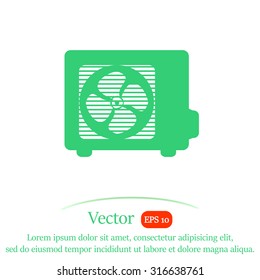Air conditioner vector icon. Outdoor unit