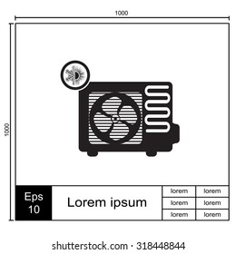 Air conditioner vector icon. Outdoor unit