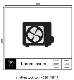 Air conditioner vector icon. Outdoor unit