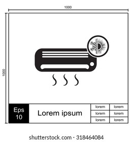 Air conditioner vector icon. Outdoor unit