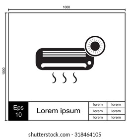 Air conditioner vector icon. Outdoor unit