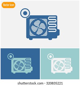Air conditioner vector icon. Outdoor unit