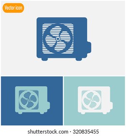 Air conditioner vector icon. Outdoor unit