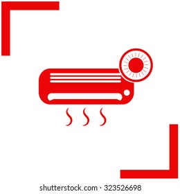 Air conditioner vector icon. Outdoor unit