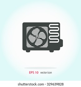 Air conditioner vector icon. Outdoor unit