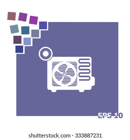 Air conditioner vector icon. Outdoor unit