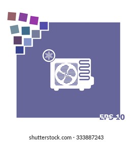 Air conditioner vector icon. Outdoor unit