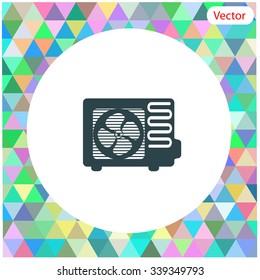 Air conditioner vector icon. Outdoor unit