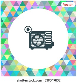 Air conditioner vector icon. Outdoor unit
