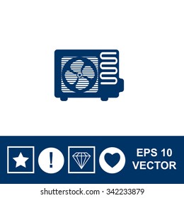 Air conditioner vector icon. Outdoor unit