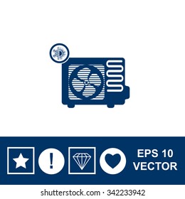 Air conditioner vector icon. Outdoor unit