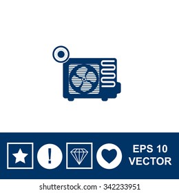 Air conditioner vector icon. Outdoor unit