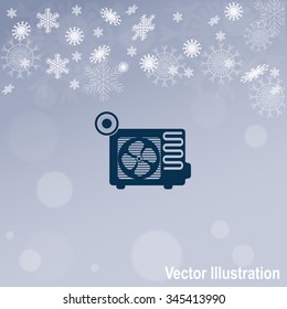 Air conditioner vector icon. Outdoor unit
