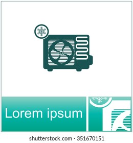 Air conditioner vector icon. Outdoor unit