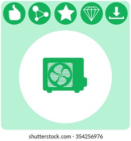 Air conditioner vector icon. Outdoor unit