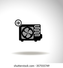 Air conditioner vector icon. Outdoor unit
