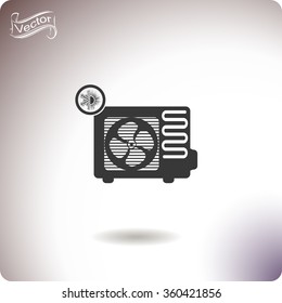 Air conditioner vector icon. Outdoor unit