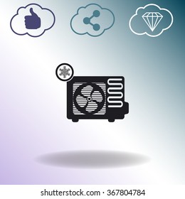 Air conditioner vector icon. Outdoor unit