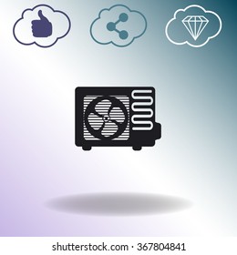 Air conditioner vector icon. Outdoor unit