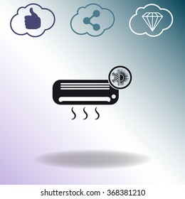 Air conditioner vector icon. Outdoor unit