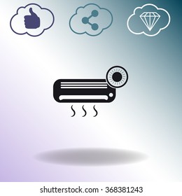 Air conditioner vector icon. Outdoor unit
