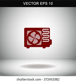 Air conditioner vector icon. Outdoor unit