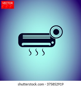 Air conditioner vector icon. Outdoor unit