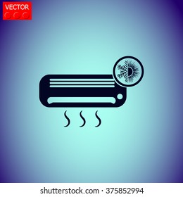 Air conditioner vector icon. Outdoor unit