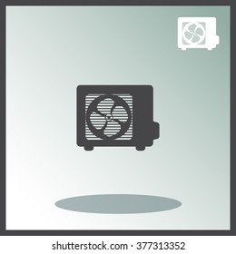 Air conditioner vector icon. Outdoor unit